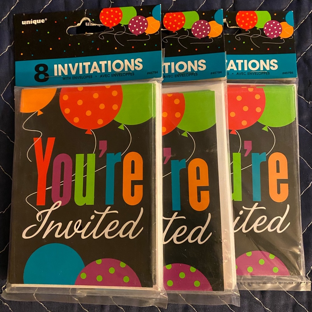 Unique Brand You’re Invited Balloons birthday party invitations with envelopes